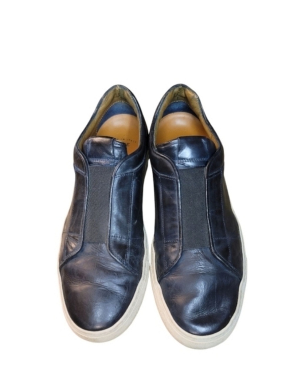 Frye Men's Leather Navy Slip On Low Top Sneaker Size 10.5 Made In Italy